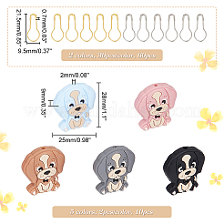 DIY Dog Silicone Beads Knitting Needle Protectors/Knitting Needle Stoppers with Stitch Markerss&nbsp;IFIN-NB0001-56