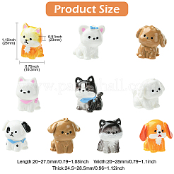 20Pcs 10 Styles Resin Dog Display Decorations&nbsp;DJEW-CJC0010-008