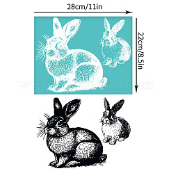 粘着性のシルクスクリーン印刷ステンシル  木に塗るため  DIYデコレーションTシャツ生地  兎  220x280mm&nbsp;DIY-WH0638-031