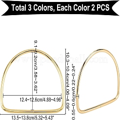 6Pcs 3 Colors Iron Bag Handles&nbsp;FIND-PH0001-22