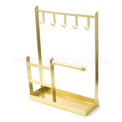 長方形の鉄のジュエリーディスプレイスタンド ネックレス用トレイ付き