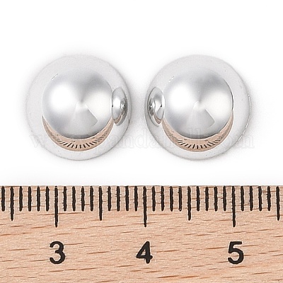 Ccbプラスチックカボション  半円  プラチナ  12x7mm&nbsp;KY-C020-15B-P-1