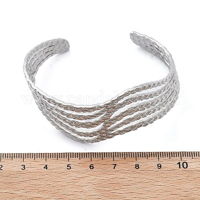 304 Stainless Steel Cuff Bangles&nbsp;BJEW-B108-12P-1