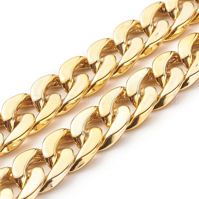 Ccbプラスチックチェーン  ツイストカーブチェーン  ゴールド  18.5x13x4mm  1連 /セット&nbsp;AJEW-JB01037-1