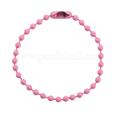 Eco Friendly Iron Ball Chains with Connectors Soldered For Ball Chain Hang Tag Making Lead Free Nickel Free Pink 4 1 2 inch 11.5cm 4 3 4