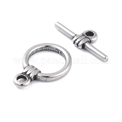304ステンレススチールトグル留め具  リング  アンティークシルバー  22x16x3mm  穴：2.3mm&nbsp;STAS-I190-01AS-1