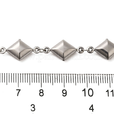 304 Stainless Steel Rhombus Link Chains&nbsp;CHS-G037-03P-1