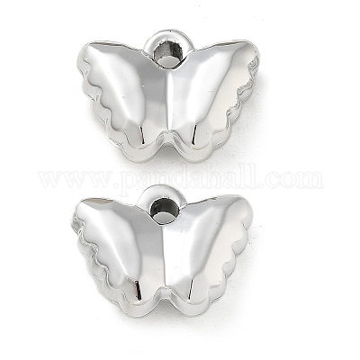 メッキアクリルパーツ  カン付き  蝶  銀メッキ  15x19x6mm  穴：2.2mm&nbsp;PACR-Q008-18S-1