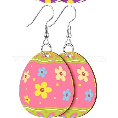 Printed Easter Acrylic Dangle Earrings&nbsp;FS-WG616F7-11-1