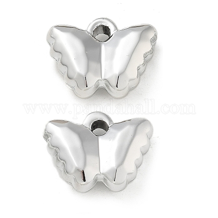 メッキアクリルパーツ  カン付き  蝶  銀メッキ  15x19x6mm  穴：2.2mm&nbsp;PACR-Q008-18S-1