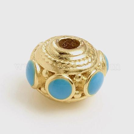Matte Gold Color Brass Bumpy Beads KK-L155-05A-1