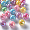 Opaque Acrylic Beads, AB Color Plated, Round, Mixed Color, 16x15mm, Hole: 2.8mm, about 220pcs/500g