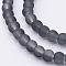 Baking Paint Transparent Glass Bead Strands, Frosted, Round, Gray, 6mm, Hole: 1.3~1.6mm, about 140pcs/strand, 31.4 inch