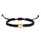 Adjustable Nylon Thread Braided Beads Bracelets, with Alloy Spacer Beads, Letter K, 6-1/4~9-7/8 inch(16~25cm)