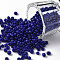 8/0 Glass Seed Beads, Opaque Colours Seed, Round, Blue, Size: about 3mm in diameter, hole:1mm, about 2222pcs/100g