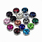 Sew on Rhinestone, Glass Rhinestone, with Brass Prong Settings, Garments Accessories, Faceted, Flat Round, Platinum, Mixed Color, 11x7.2mm, Hole: 0.8~1mm