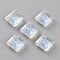 Embossed Glass Rhinestone Pendants, Abnormity Embossed Style, Rhombus, Faceted, Moonlight, Diagonal Length: 13mm, Side Length: 10mm, 13x13x5mm, Hole: 1.2mm