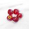 Gradient Color Opaque Resin Beads, with Glitter Powder, Apple, Red, 11.3x8.7mm