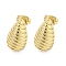 Brass Ear Studs, Teardrop, Real 18K Gold Plated, 15.5x9mm