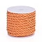 Polyester Cord, Twisted Cord, Dark Orange, 5mm, about 4.37 yards(4m)/roll