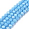 Electroplate Glass Beads Strands, Opaque Solid Color, AB Color Plated, Faceted, Rondelle, Light Sky Blue, 8x6mm, Hole: 1mm, about 60~62pcs/strand, 39~40cm