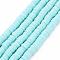 Handmade Polymer Clay Bead Strands, Heishi Beads, Disc/Flat Round, Aqua, 6x0.5~1mm, Hole: 2mm, about 320~447pcs/strand, 15.74 inch~16.92 inch