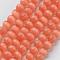 Cat Eye Beads, Round, Light Salmon, 6mm, Hole: 1mm, about 66~68pcs/strand, 14.5~15.3 inch