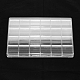 プラスチックビーズ収納ケース  24のコンパートメント  長方形  透明  24x16.3x2.6cm  コンパートメント：3.9x3.6センチメートル&nbsp;CON-S026-2