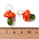 手作りランプワークペンダント  バンピー  キノコ  レッドオレンジ  24.5~29.5x15~18.5mm  穴：2~5mm&nbsp;LAMP-M02-01Y-3