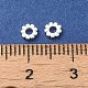 真鍮ビーズ  カドミウムフリー＆鉛フリー  花  銀  4x1mm  穴：1.6mm&nbsp;FIND-Z039-14S-3