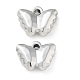 メッキアクリルパーツ  カン付き  蝶  銀メッキ  15x19x6mm  穴：2.2mm&nbsp;PACR-Q008-18S-1