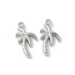 304 Stainless Steel Charms, Coconut Tree Charms, Anti-Tarnish, Stainless Steel Color, 11.5x6x1.5mm, Hole: 1.2mm