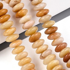 Natural Topaz Jade Beads Strands, Rondelle, 11.5~12x5~5.5mm, Hole: 0.6~1mm, about 59~60pcs/strand, 12.99~13.58''(33~34.5cm)