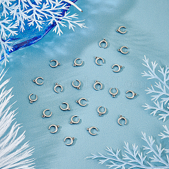 304ステンレススチールチャーム30個  ダブルホーン/三日月  ステンレス鋼色  9x8x2mm  穴：0.7mm  30pc&nbsp;STAS-DC0005-42