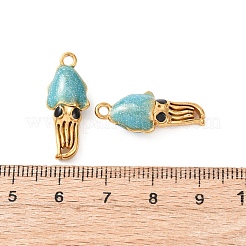 304ステンレススチールエナメルペンダント  ゴールドカラー  タコチャーム  ターコイズ  24x9.5x7mm  穴：1.8mm&nbsp;STAS-K303-06G-01