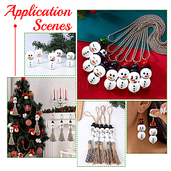 Christmas Snowman Theme Printed Wood European Beads&nbsp;WOOD-AR0001-46