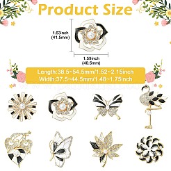 8Pcs 8 Styles Enamel Pins&nbsp;JEWB-CJ0003-16