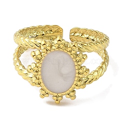 304 Stainless Steel Enamel Open Cuff Rings for Women&nbsp;RJEW-F166-45G-02