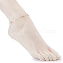 Brass Enamel Lumachina Chain Anklets&nbsp;AJEW-AN00397