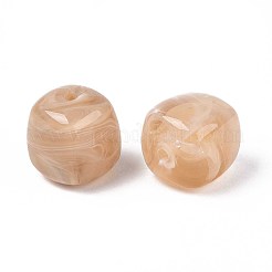 不透明なアクリルビーズ  正方形  バリーウッド  17x16x16mm  穴：2.7mm&nbsp;X-OACR-ZX006-33B