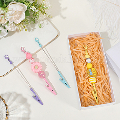 4Pcs 4 Colors Alloy Bracelet Tool Jewelry Helper Beadable Alligator Clip&nbsp;AJEW-SP0001-71A
