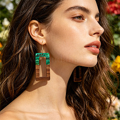 Iron & Acrylic Dangle Earrings for Women&nbsp;WG17F36-01