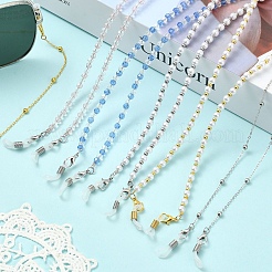 6Pcs ABS Plastic Imitation Pearl & Glass Eyeglasses Chains&nbsp;HJEW-YW00503