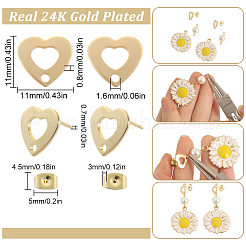 40Pcs 201 Stainless Steel Stud Earring Findings&nbsp;STAS-SC0005-31