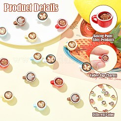 15Pcs 5 Colors Baking Paint Alloy Pendants&nbsp;FIND-CJ0005-89