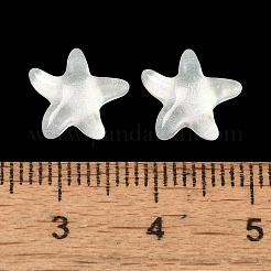 K9ガラスカボション  グリッターパウダー付き  ヒトデ  ホワイト  10x10.4x3.6mm&nbsp;GGLA-Z003-08A-001JW