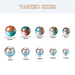497Pcs 5 Style Rainbow ABS Plastic Imitation Pearl Beads&nbsp;OACR-YW0001-09A