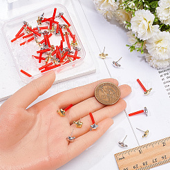 40個 2色 スター合金スタッドピアス金具  カン付き  プラチナ  80個のプラスチック製イヤーナット付き  ミックスカラー  10x8mm  穴：1mm  20個/カラー&nbsp;FIND-SP0005-60C