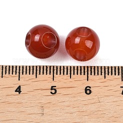 天然石瑪瑙ビーズ  染め  ラウンド  トップ掘削  ファイヤーブリック  10~10.5mm  穴：1.6mm&nbsp;G-A296-01A