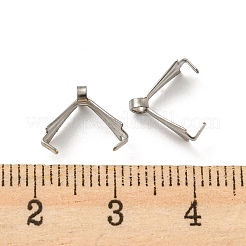 変色しない 316 サージカルステンレススチールペンダントピンチベイル  アイスピックピンチベイル  ステンレス鋼色  9x4mm  穴：1.5mm  ピン：1mm&nbsp;STAS-Q310-03P